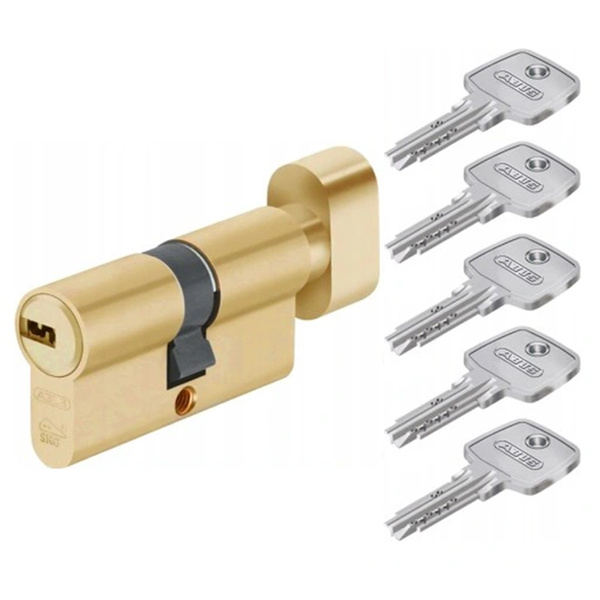 Proti vloupání Bubnová vložka s knoflíkem Abus KD10 mosaz 30/50 5 klíčů