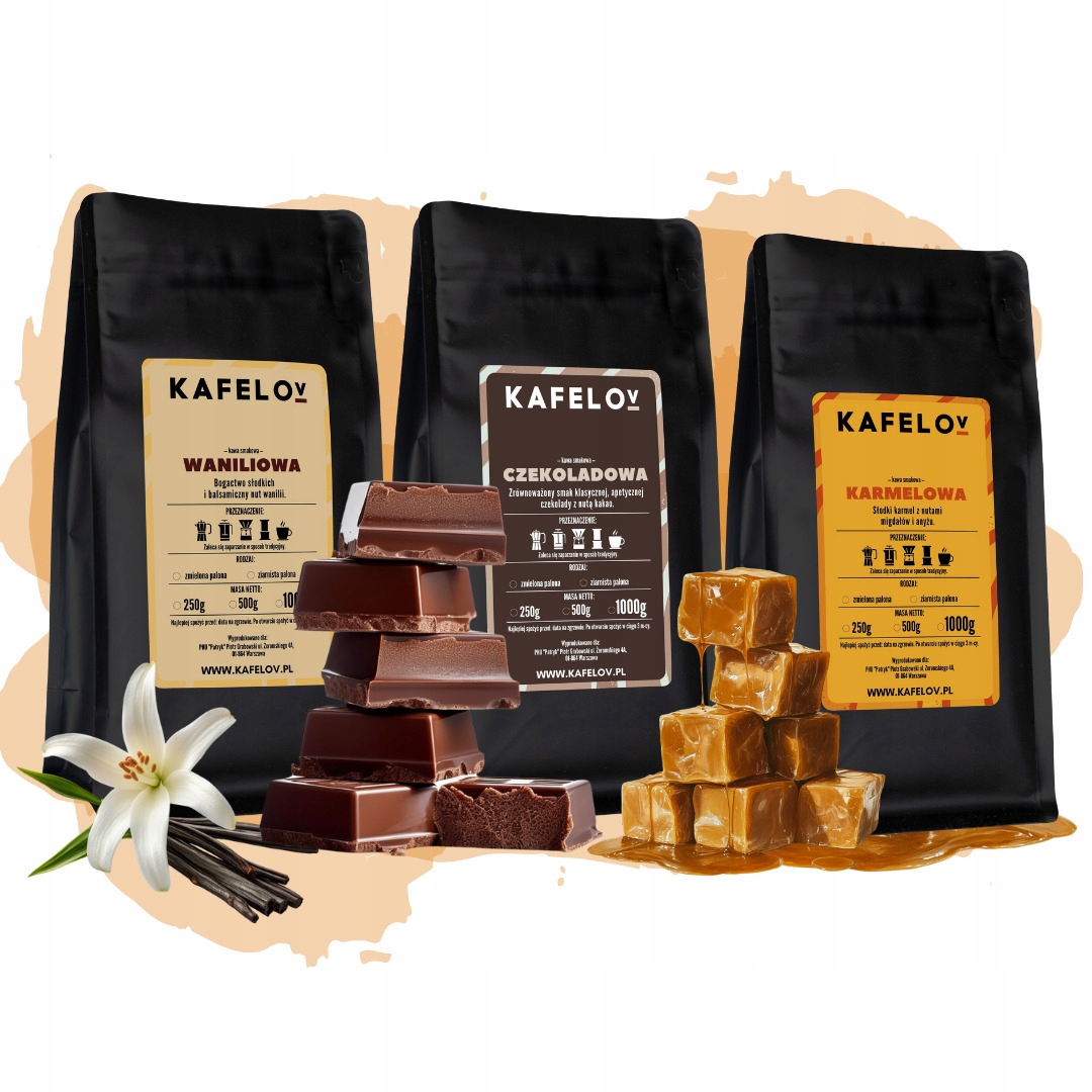 Levně Sada chuťových káv s příchutí 3 x 250 g, sada Arabik