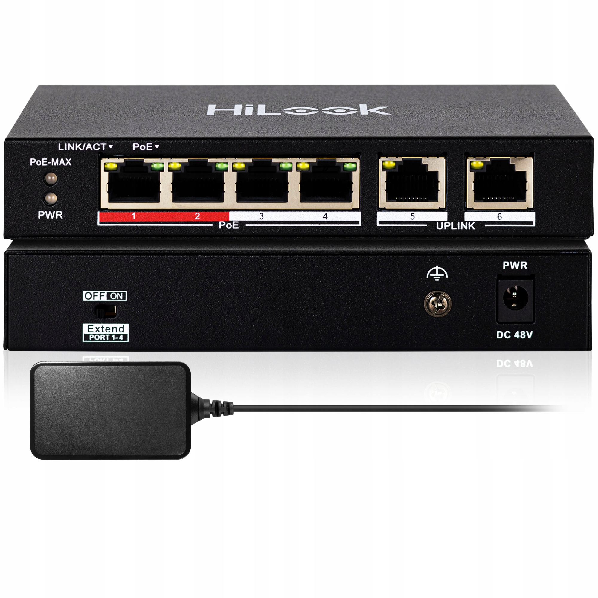 Switch PoE 4+2 10/100Mbps 35W HiLook by Hikvision