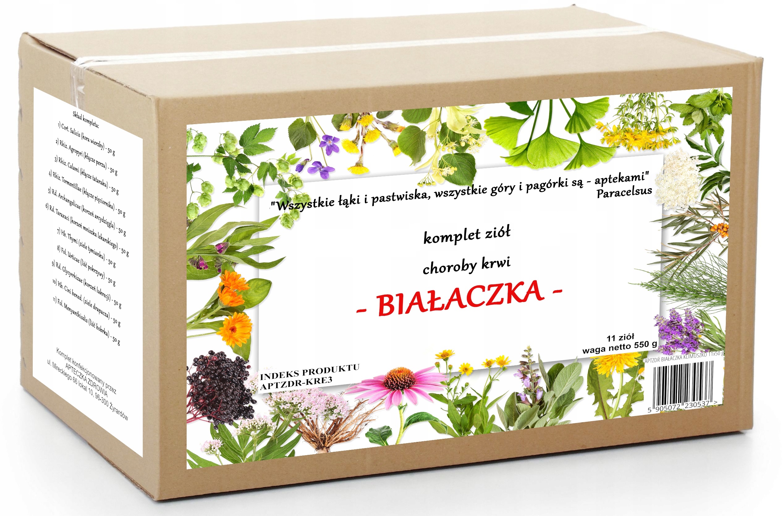 Białaczka komplet ziół na leukemia 550g tradycyjna receptura franciszkańska