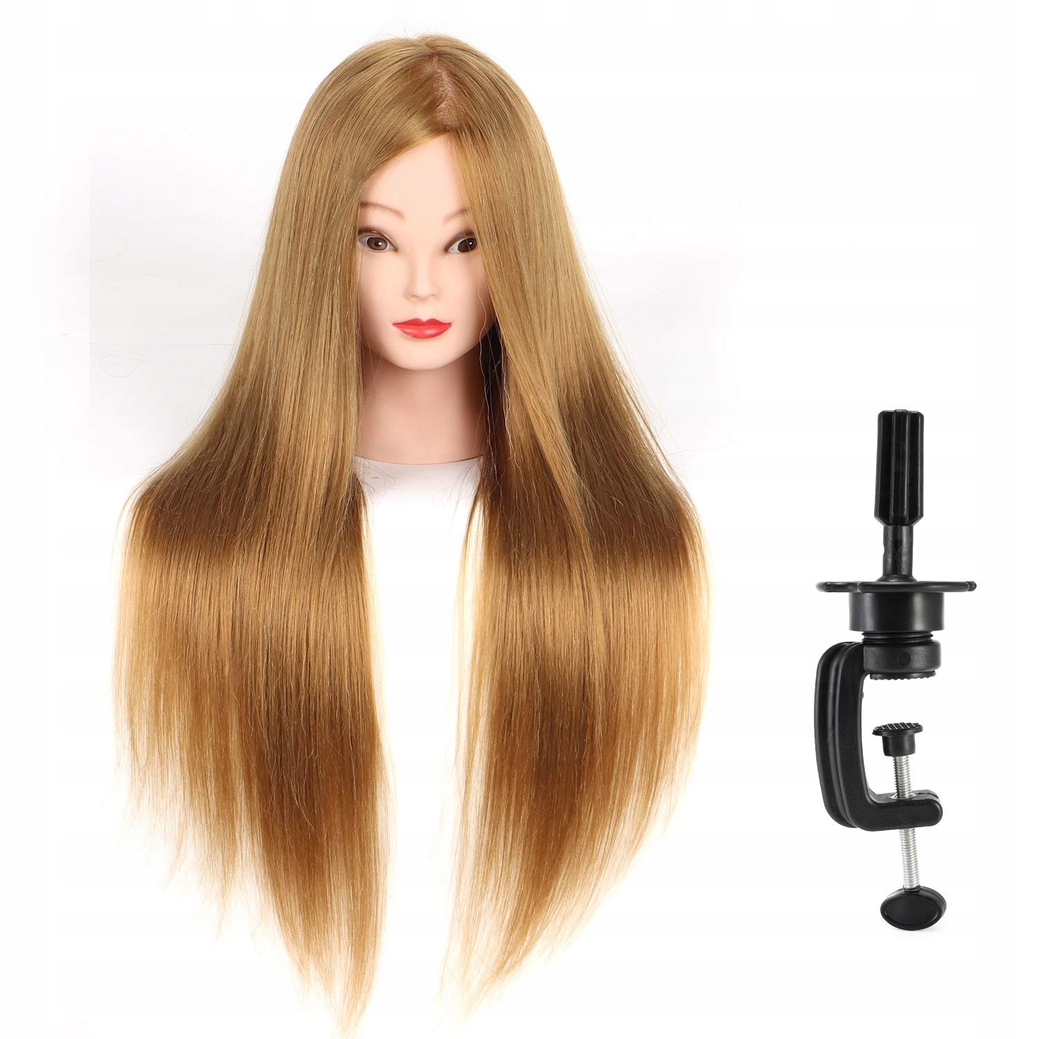 GŁÓWKA GŁOWA FRYZJERSKA TRENINGOWA DO CZESANIA STATYW TERM WŁOS 70cm BLOND2