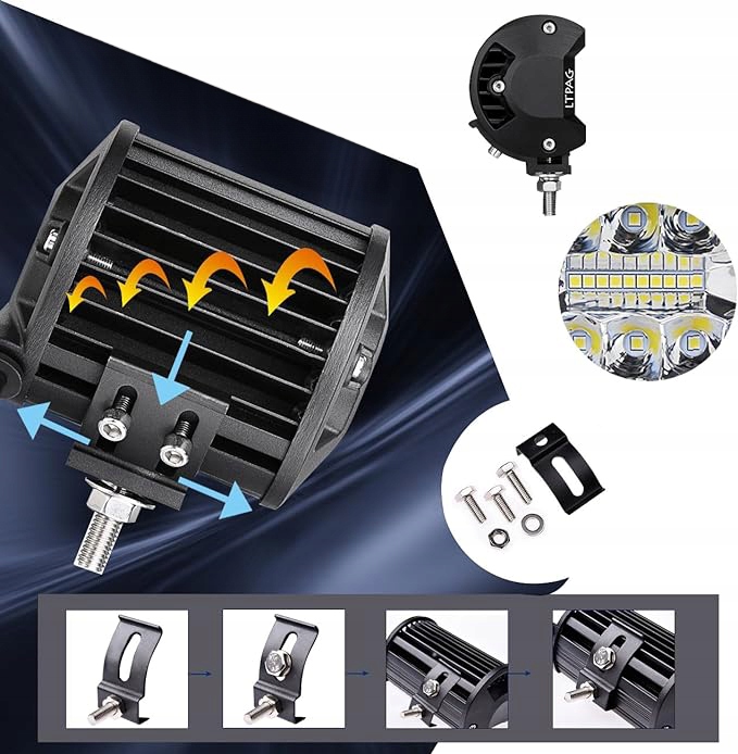 MOCNA LAMPA ROBOCZA LED 90W HALOGEN SAMOCHODOWY REFLEKTOR SZPERACZ 12V 24V Kształt prostokątny