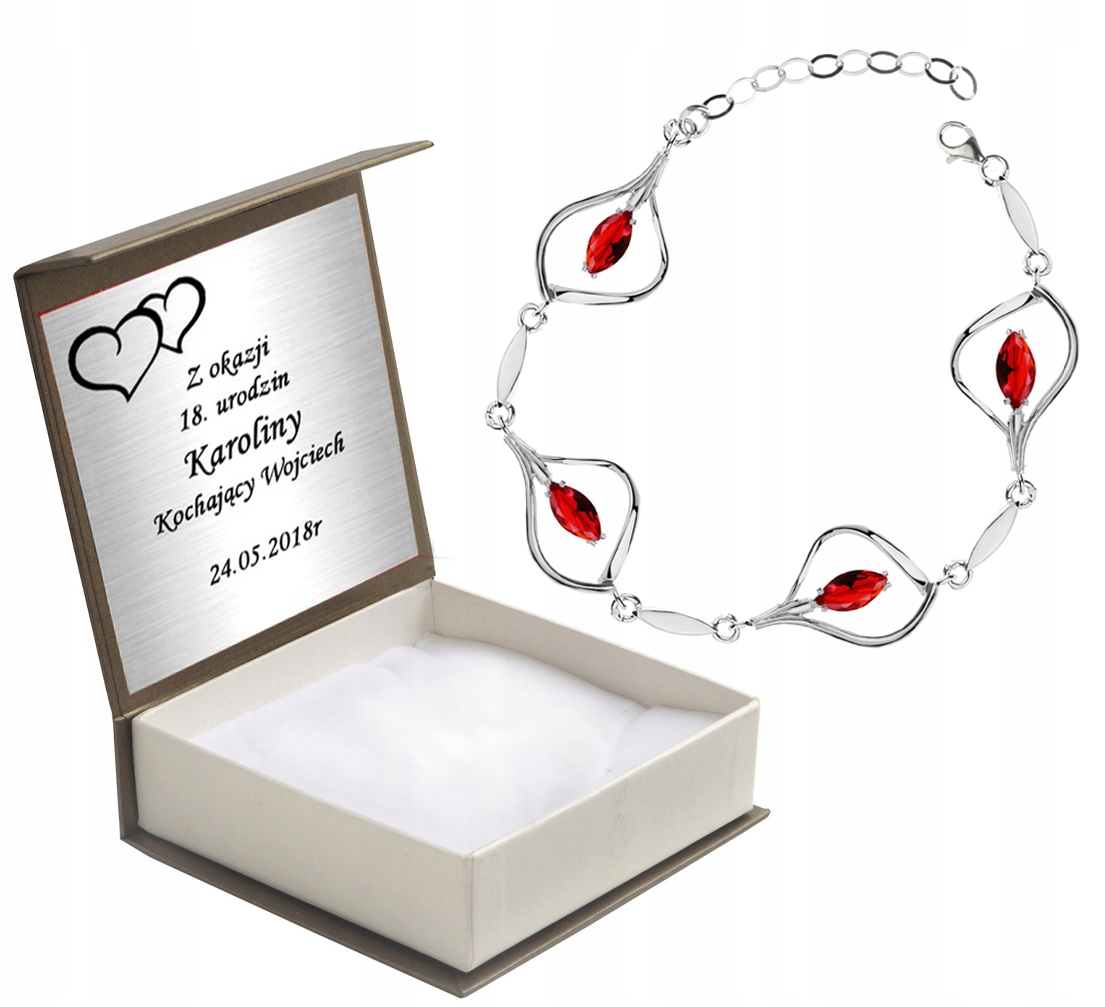 

Bransoletka Z Czerwonymi Cyrkoniami Na Prezent