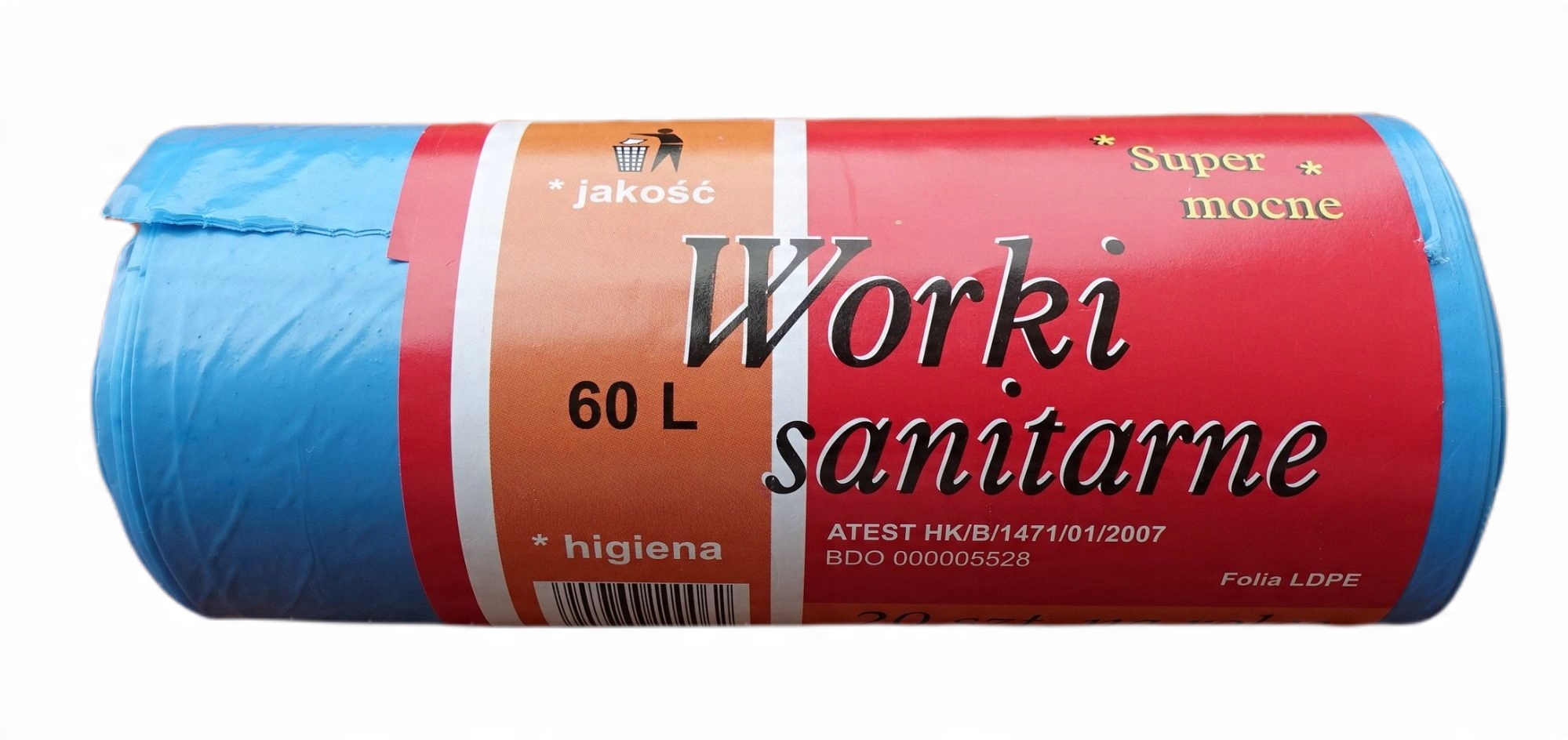 

Worki śmieci odpady sanitarne niebieskie, kosz 60L