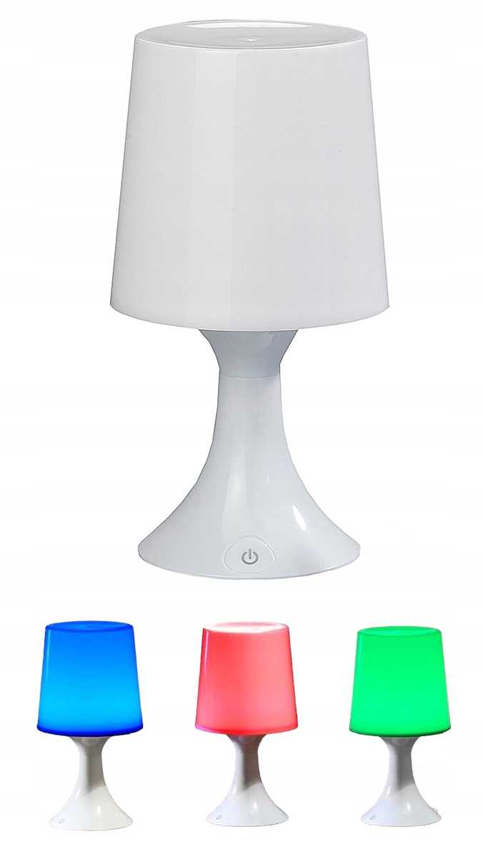 LAMPKA LED STOŁOWA NOCNA RGB BIAŁA DLA DZIECKA LUB DO SYPIALI + PILOT