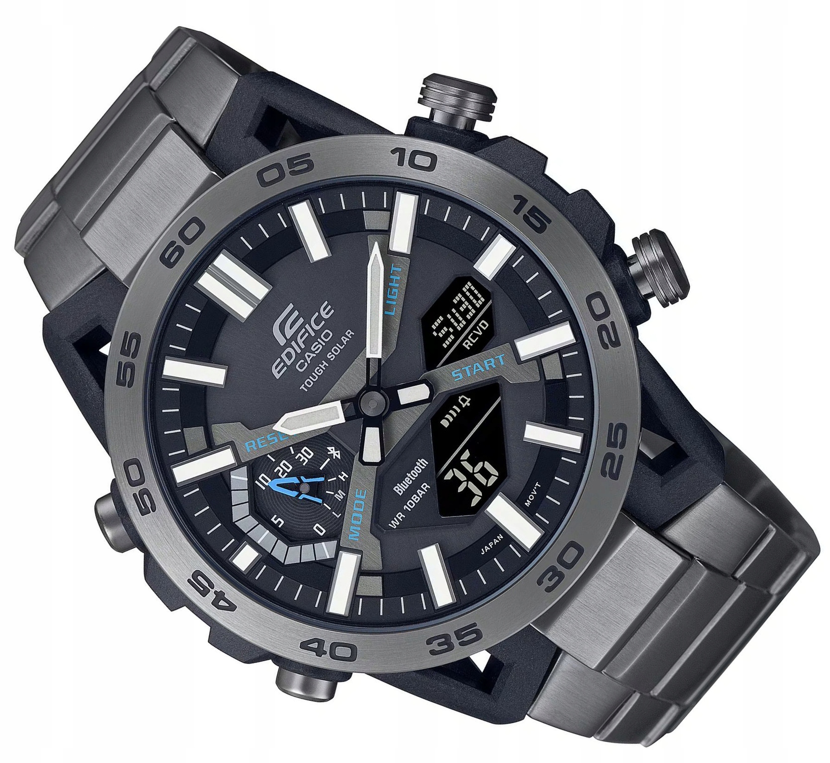Šedé Sportovní Hodinky Casio Edifice Bluetooth Solar ECB-2000DC -1AEF