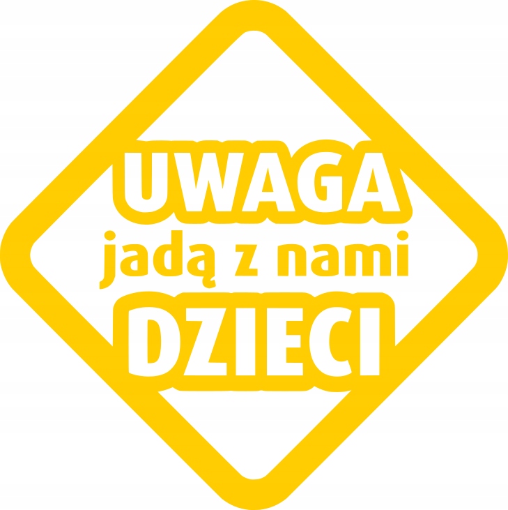 

Naklejka na samochód auto, uwaga jadą dzieci 15cm