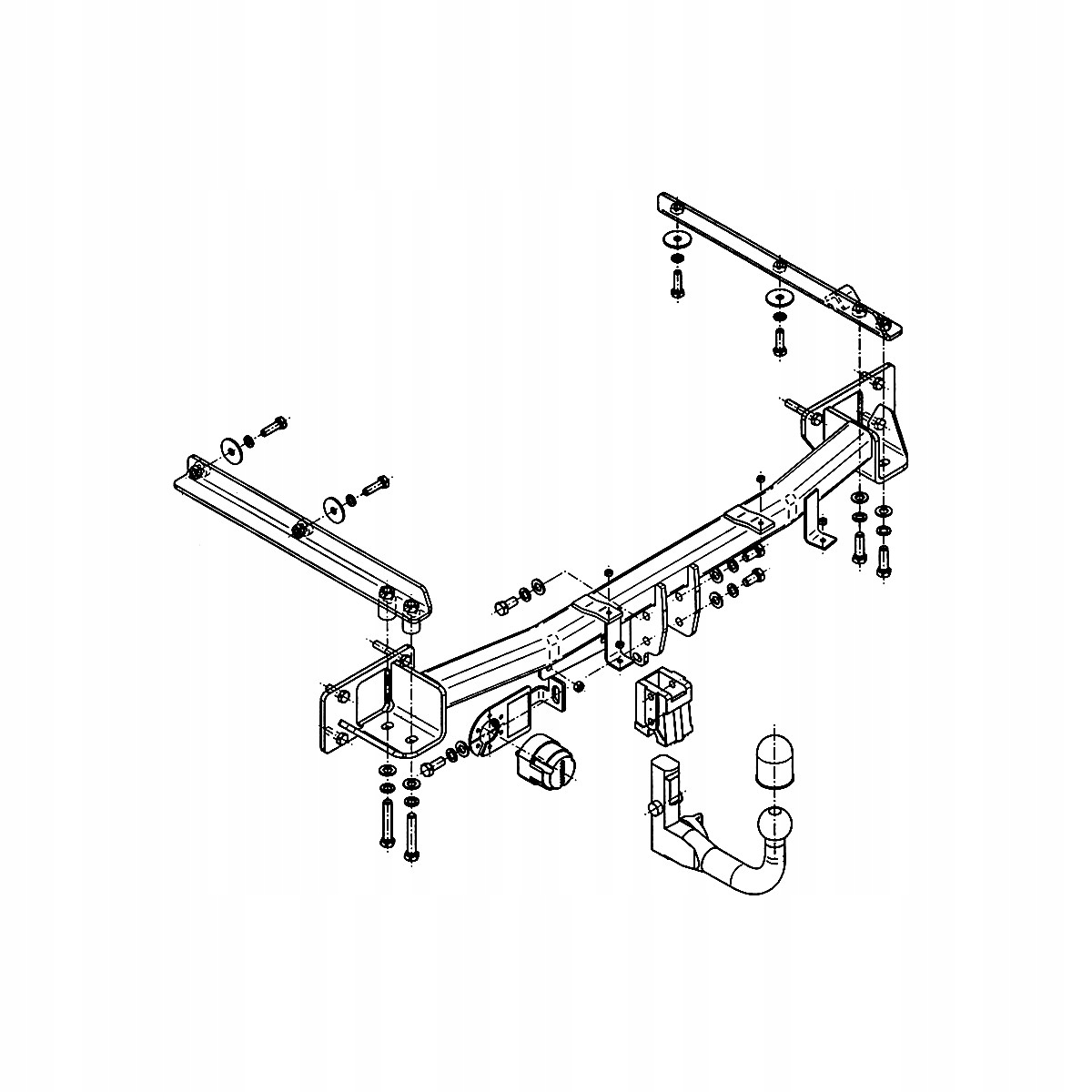 Hak holowniczy Wypinany Mercedes C W203 Sedan 00-07 MODUŁ 13 PIN GRATIS Producent Steinhof
