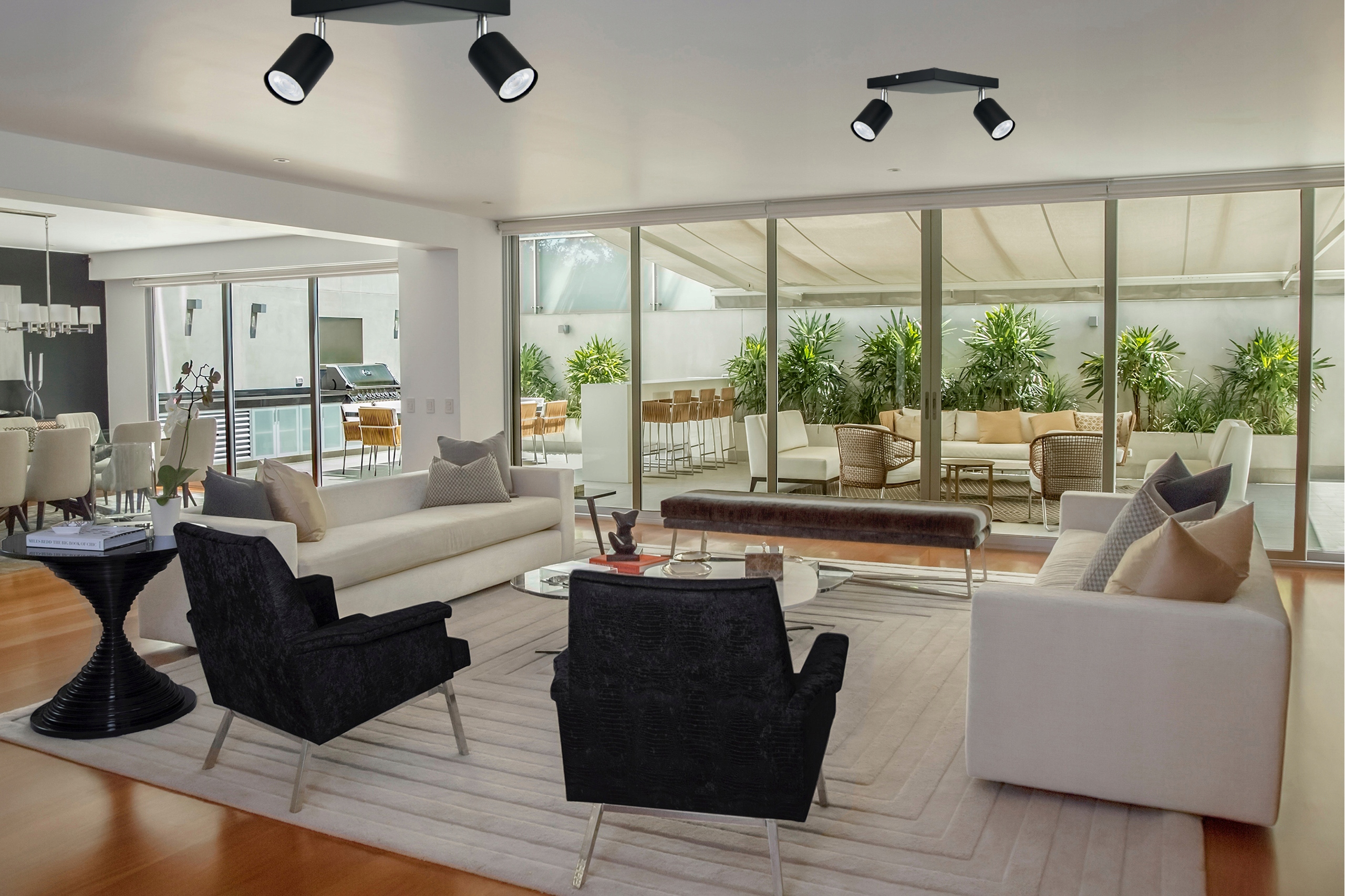 LAMPA SUFITOWA SPOT RUCHOMA CZARNA PLAFON KWADRAT GU10 REGULACJA POD LED Kod producenta 2KCZM