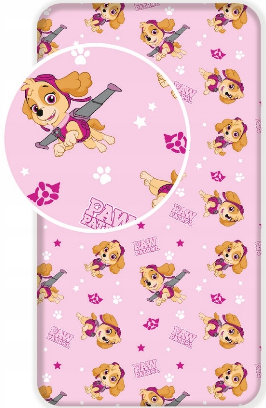 

Prześcieradło bawełniane z gumką 90x200 Paw Patrol