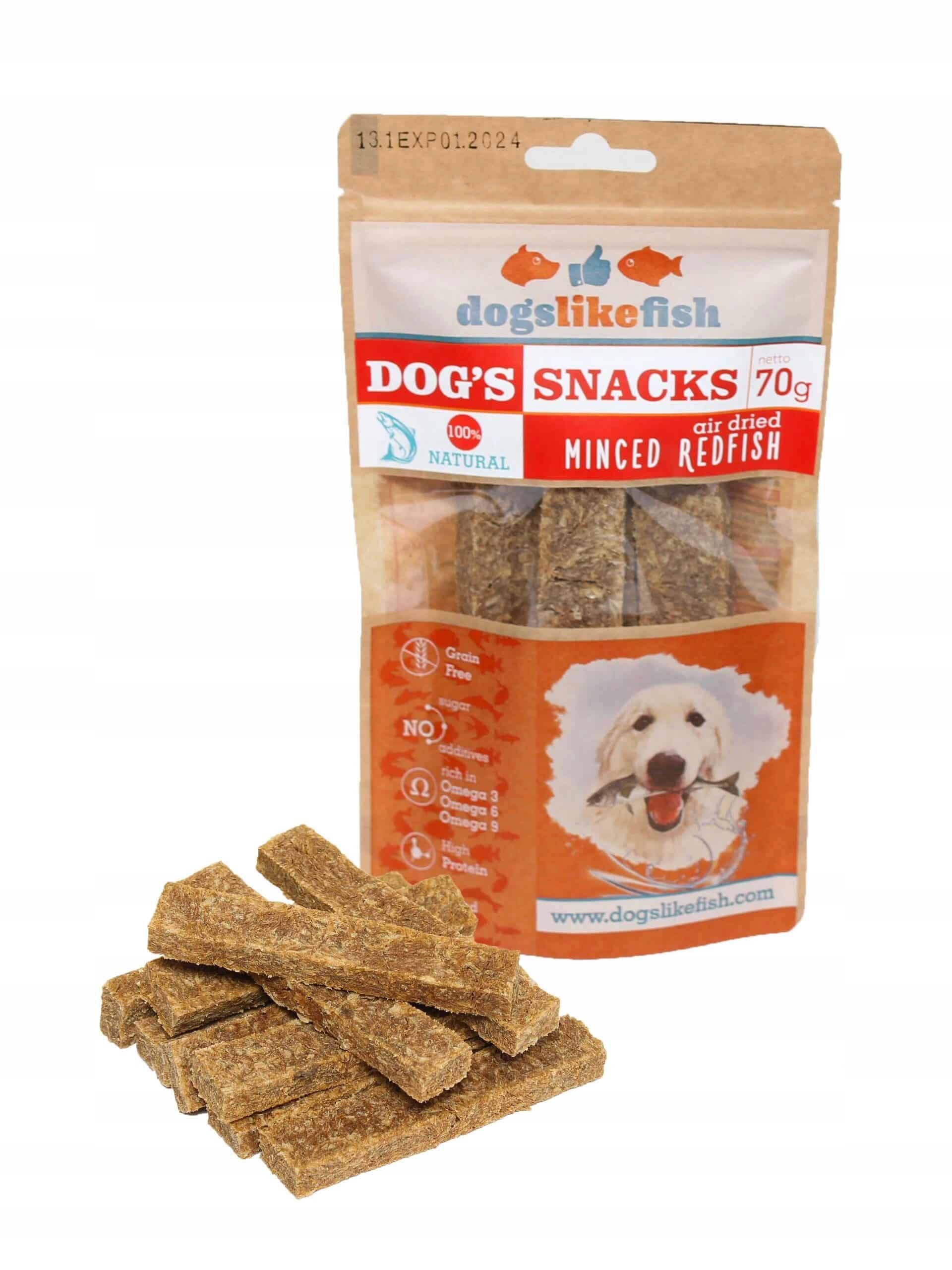 Levně Karmín v páscích pro psa DogsLikeFish 1000G