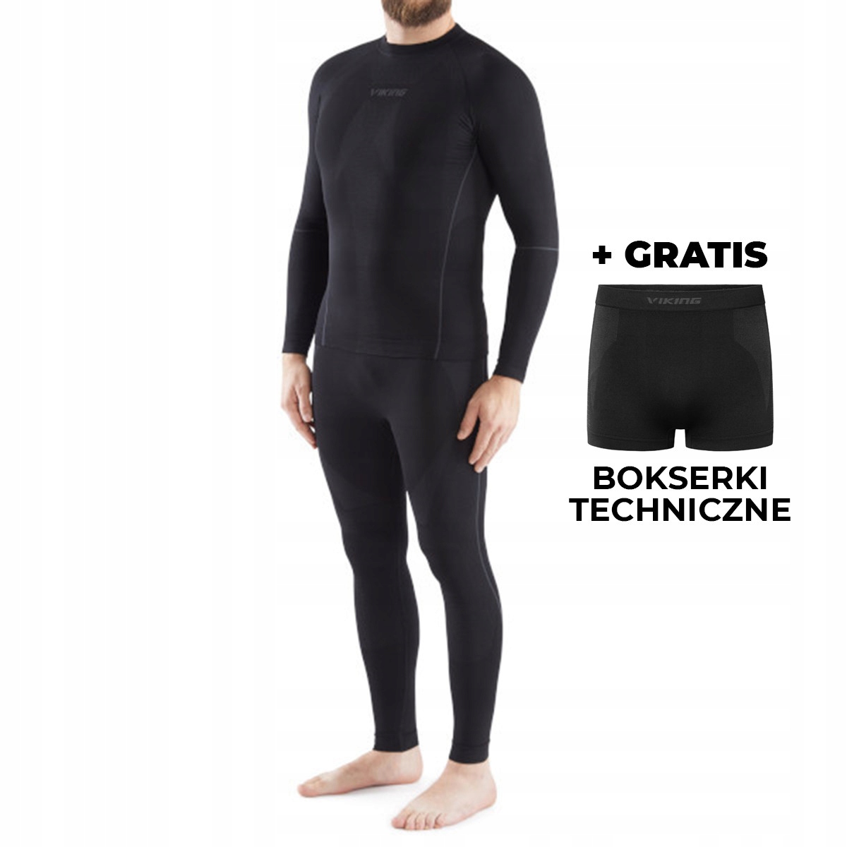 Komplet Bielizny Termoaktywnej Męskiej Viking Eiger Black M