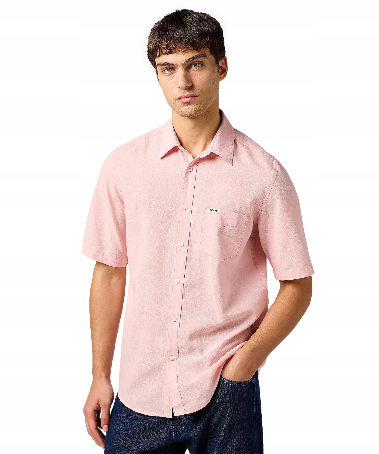 Košile Wrangler Ss 1 Pkt Shirt 112362676 Sliver Pink XL