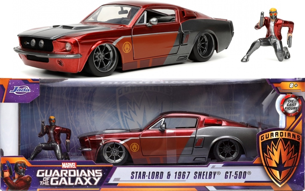 Jada Toys 1:24 Scale Star Lord Figure With 1967 Ford Mustang