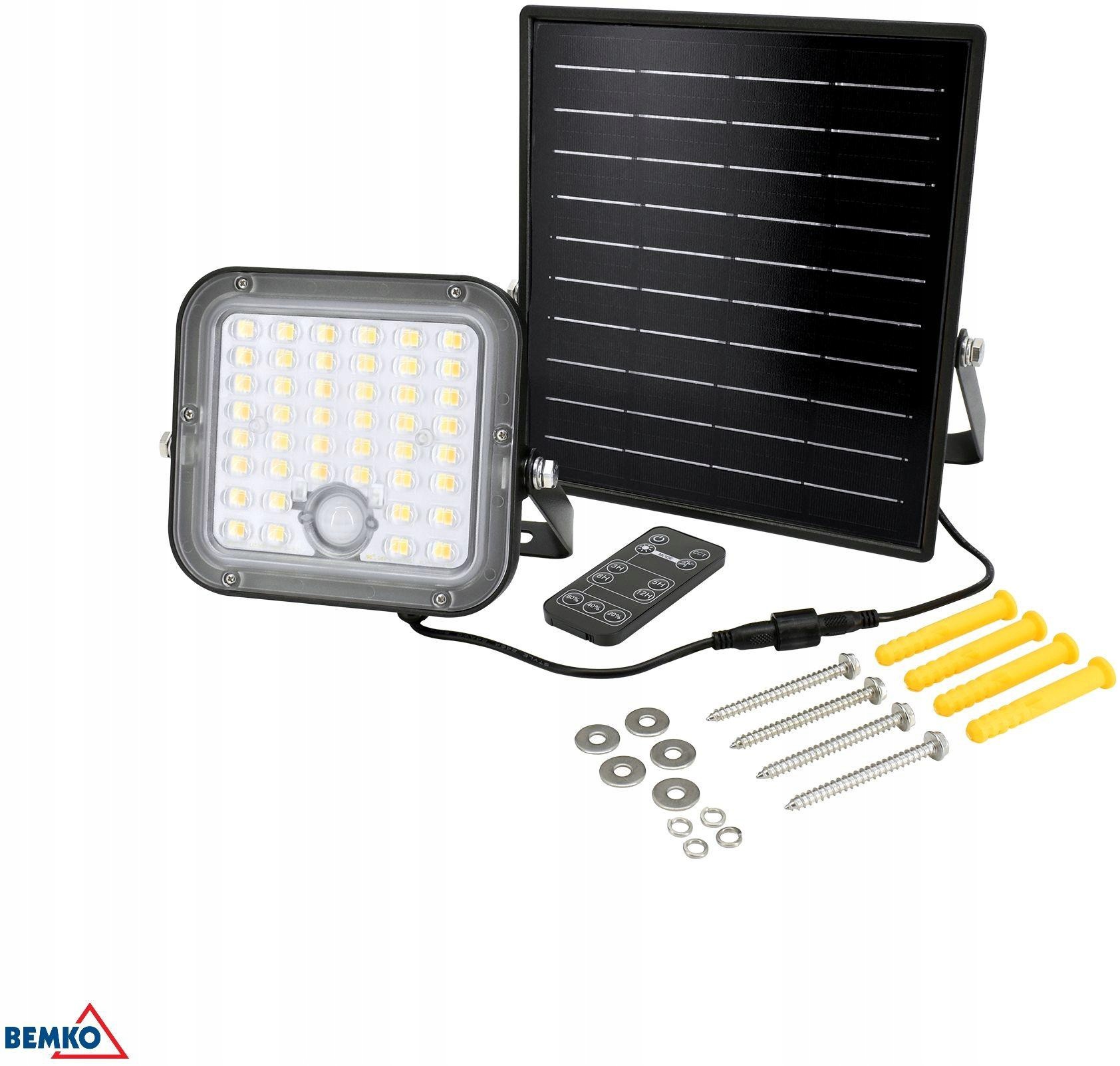 Led Solární Zářič Bemko Solpar 10W 1500LM 3000/4000K IP65 Černý Č