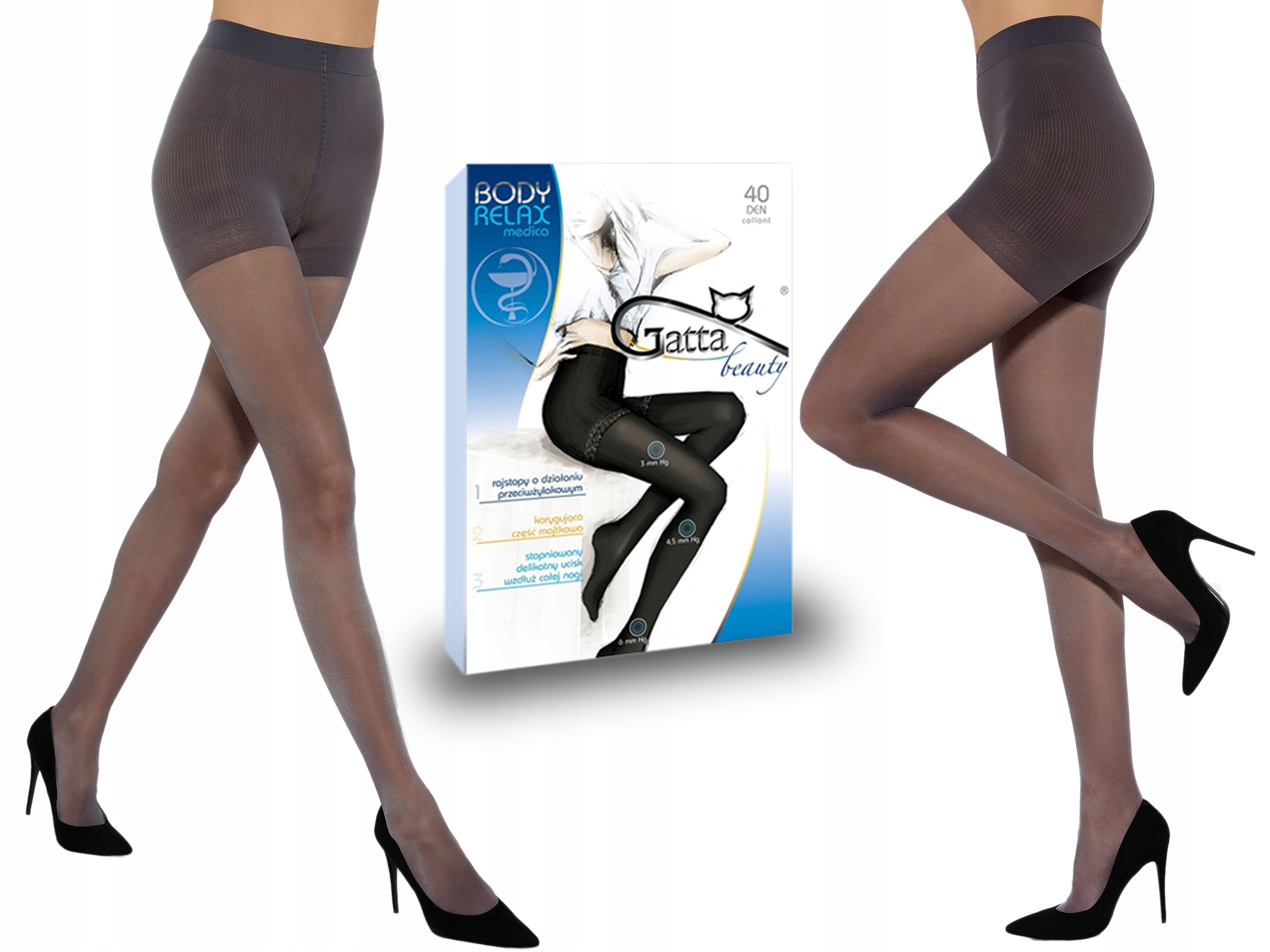 

Rajstopy Gatta Body Relax Medica 40 den grafit 3-M