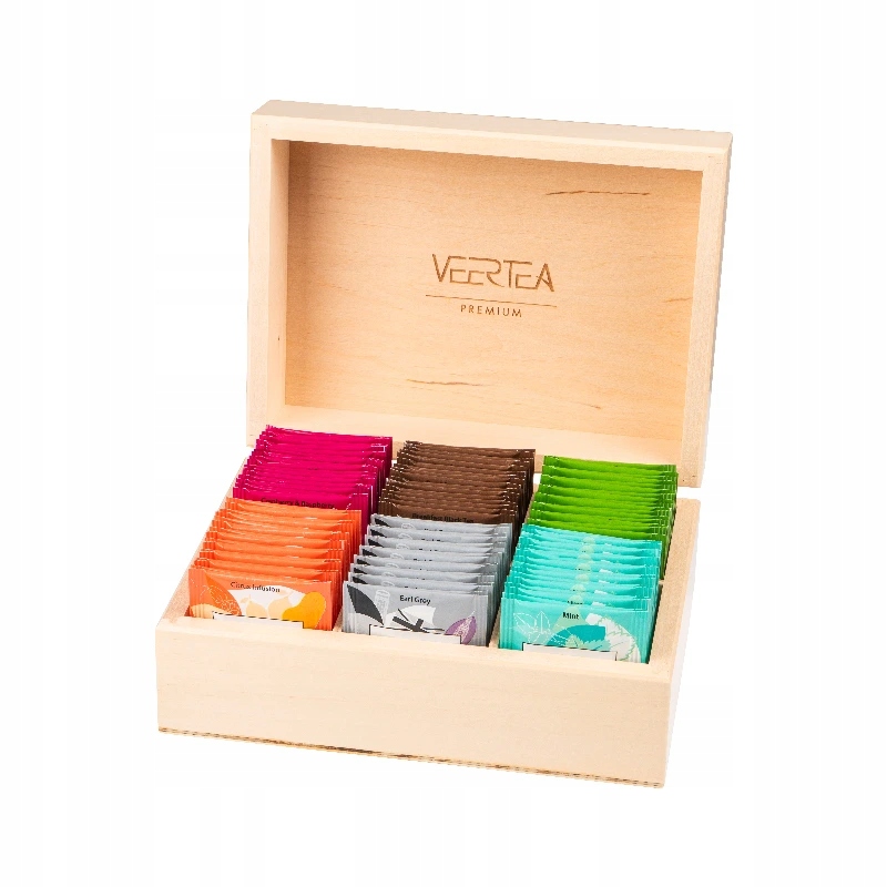 Zestaw Herbat Veertea w Drewnianej Skrzynce 96 saszetek