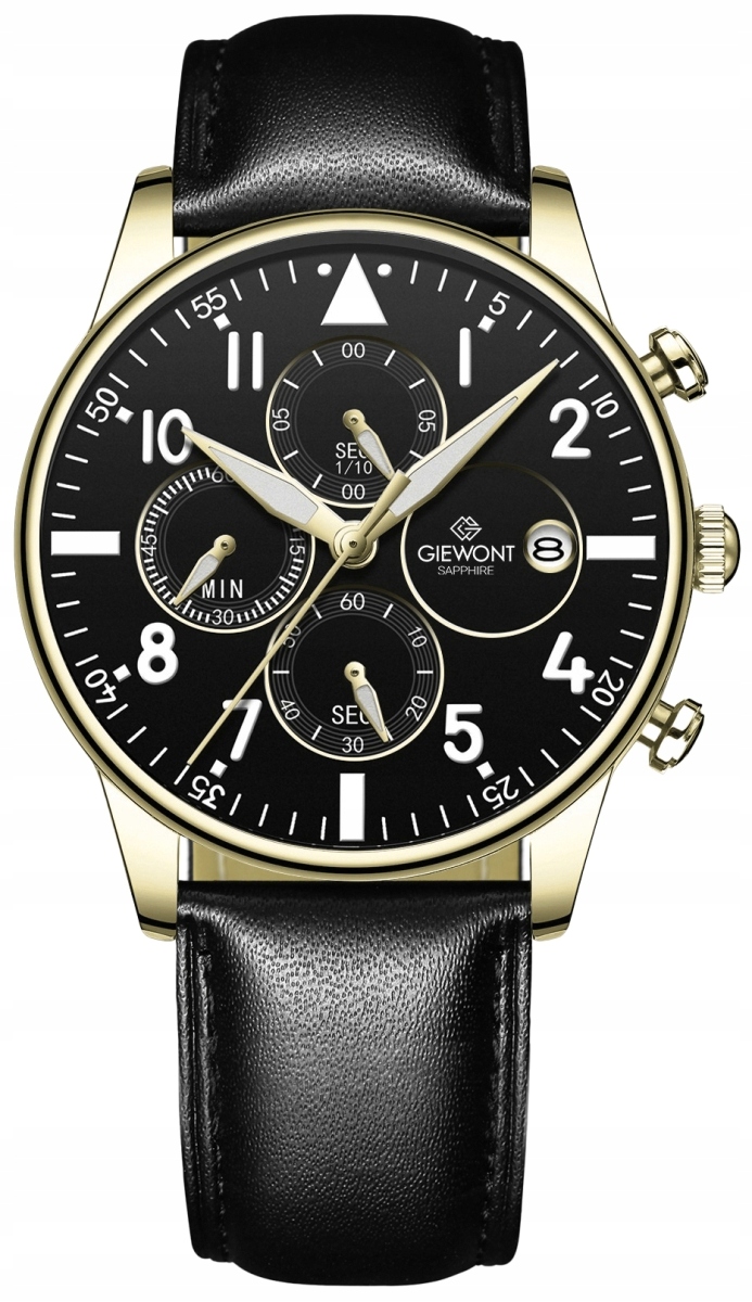 Pánské Hodinky Giewont Chronograph Sapphire Černozlaté GW5630-A4