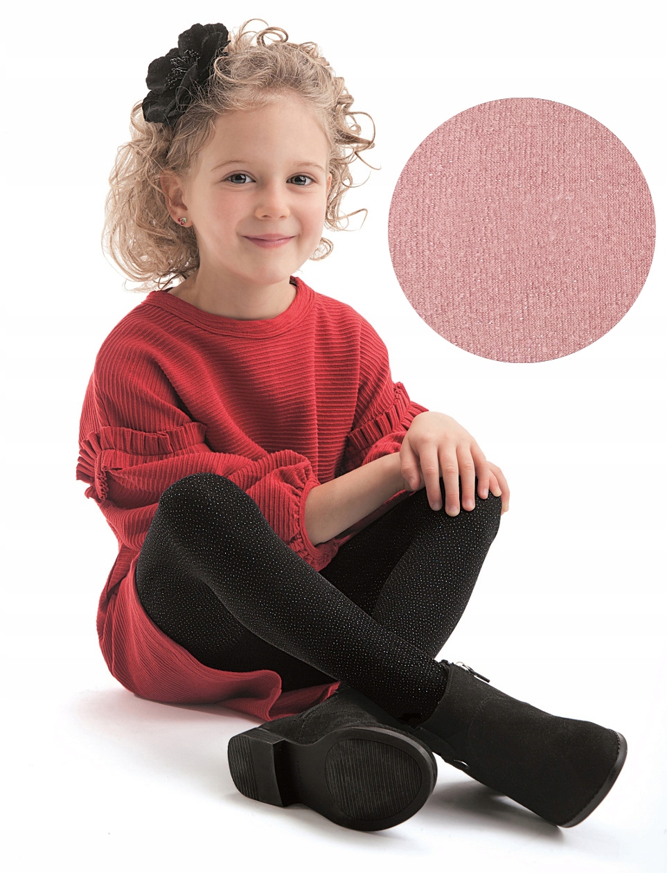 

Knittex rajstopki Angel Dust brokat Róż 134-140