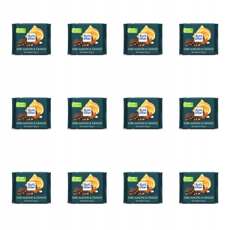 Ritter Sport hořká s mandlemi a pomerančem 100 g X12