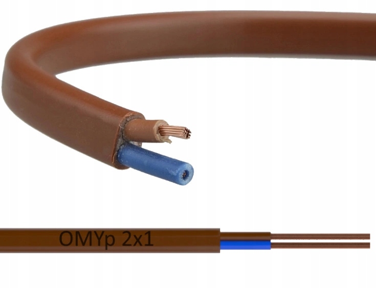 Przewód OMYp 2x1 linka elastyczna płaska 300V Brąz