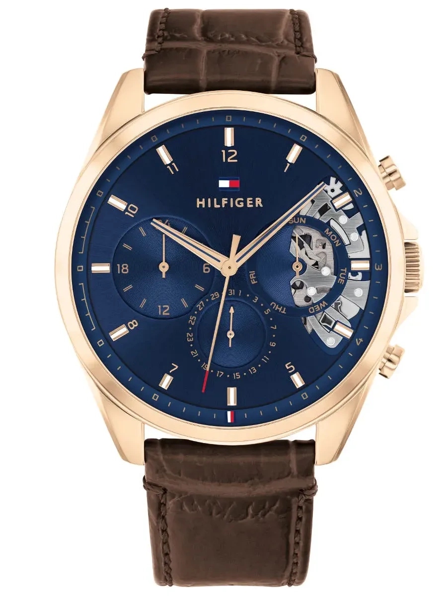 Pánské Hodinky Tommy Hilfiger 1710453 Bronzová Datumovka Pro Kluka
