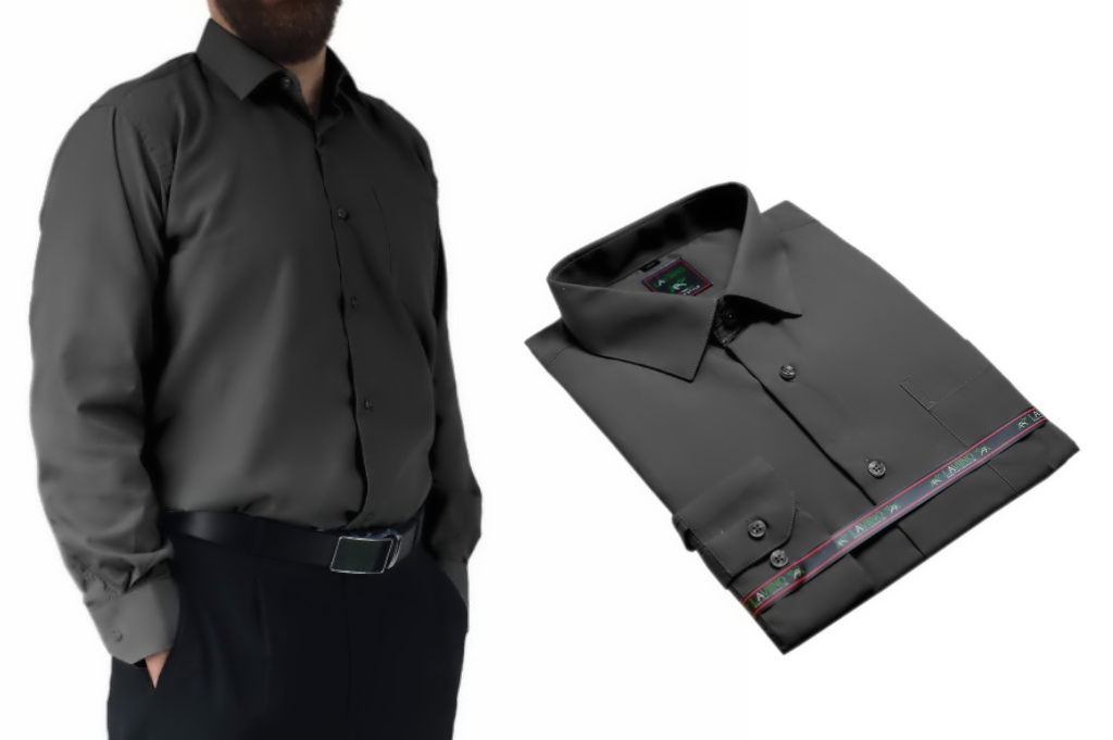 

41/42 koszula męska grafitowa gładka