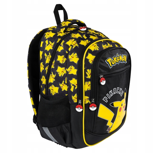 Plecak Szkolny Pokemon Plecak 3-KOMOROWY Pikachu Majewski Klasa 1 2 3