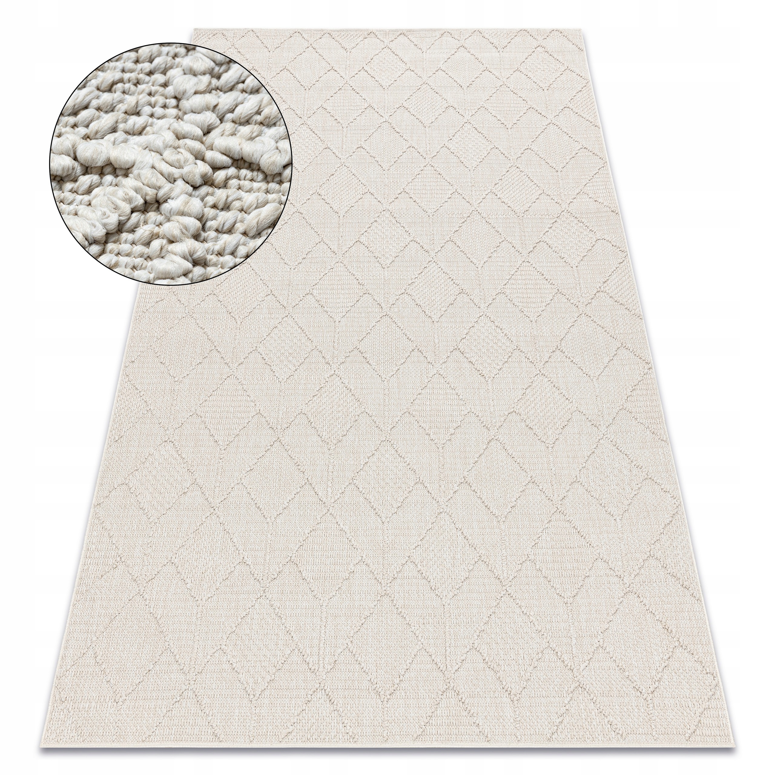 Dywan Płasko Tkany Jersey 200x290 Geometryczny krem sizal outdoor #D1920