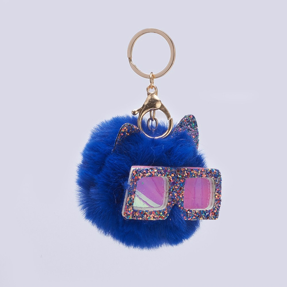 

Brelok z pomponem Kot w okularach, zawieszka