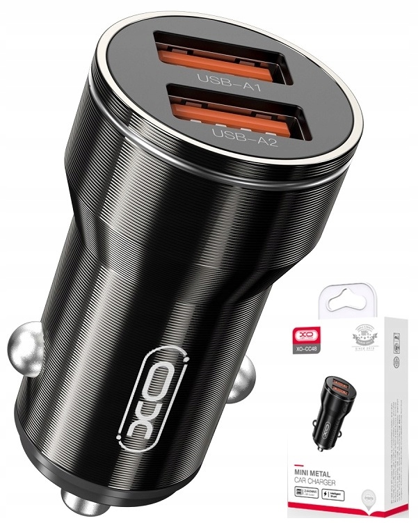 Szybka Ładowarka Samochodowa 2x USB 2,4A 2400mA do Zapalniczki Samochodu
