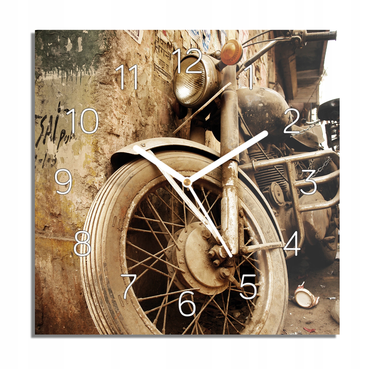 

Motocykl mur ulica zegar na szkle do kuchni 30x30
