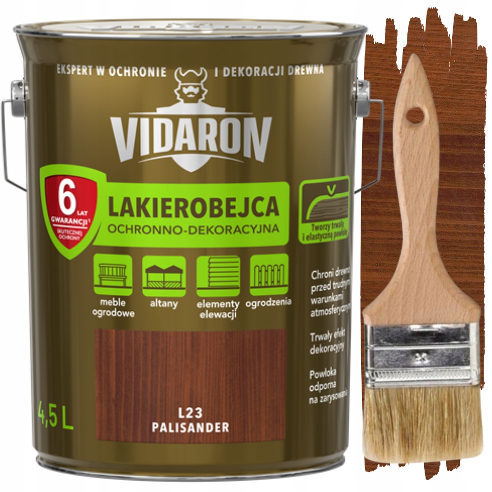 Vidaron Ochranný Dekorační Lazurovací Lak Na Dřevo Palisandr L23 4,5L