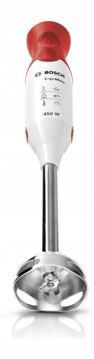 BOSCH Blender Ręczny Ergonomiczny 450W Stal Nierdzewna Czerwony Biały — miniatura 6