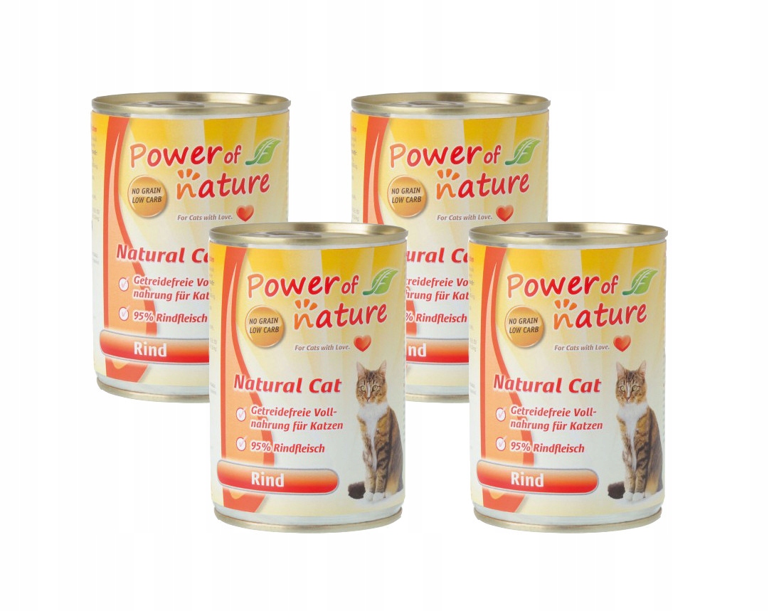 Levně Natural Cat Hovězí maso plechovka 4x400 g
