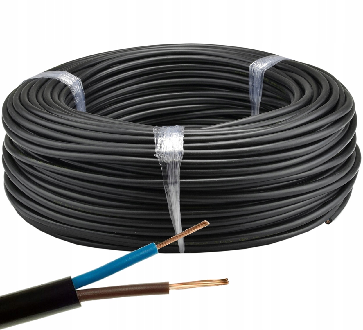 

Przewód Prądowy Kabel Omy 2x0,5mm Linka Czarny 10m