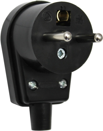 VIPLAST WTYCZKA KĄTOWA Z UZIEMIENIEM CZARNA 230 V Marka Elektro-Plast