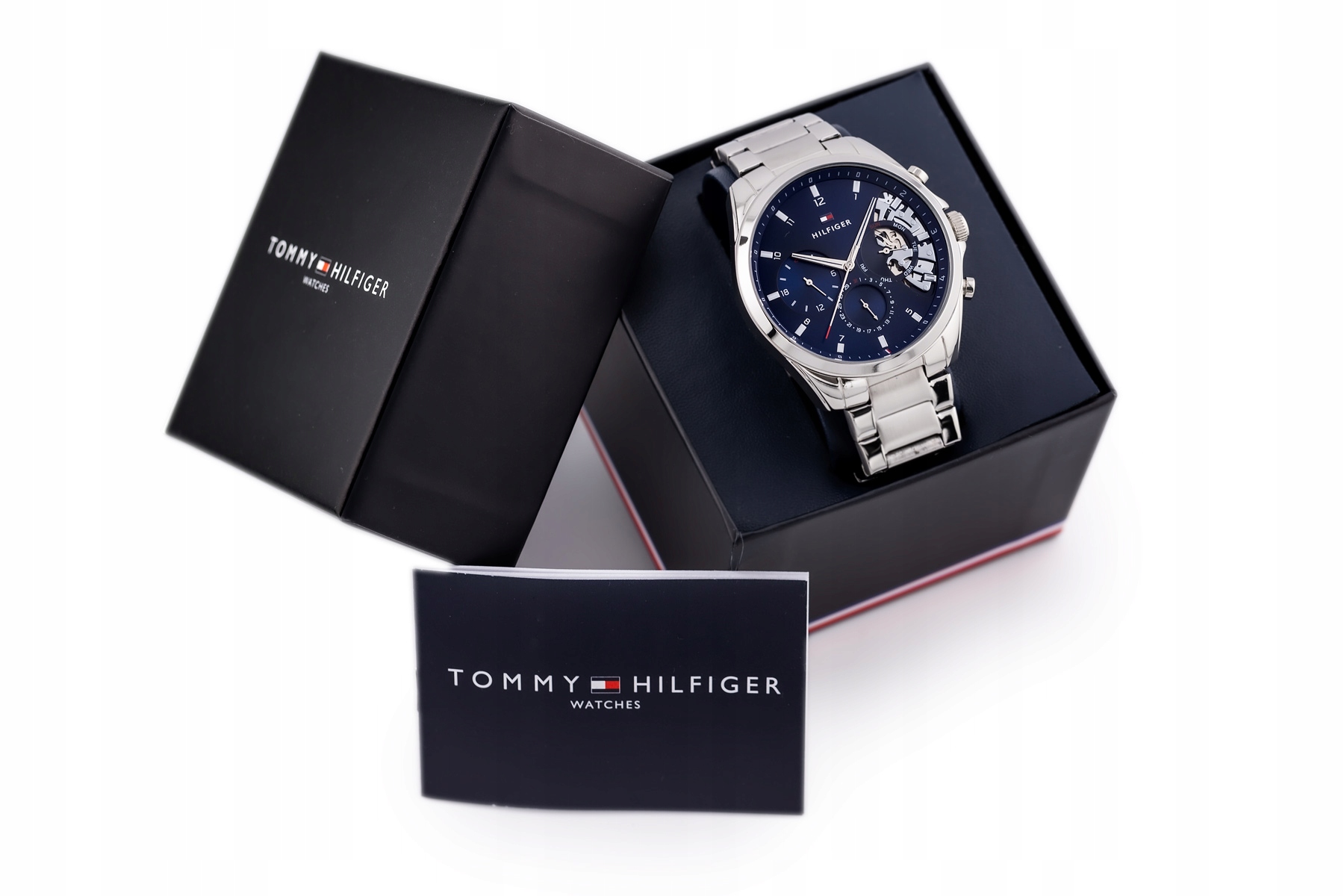ZEGAREK MĘSKI TOMMY HILFIGER 1710448 BAKER + PUDEŁKO PREZENTOWE KOMPLET Materiał paska stal