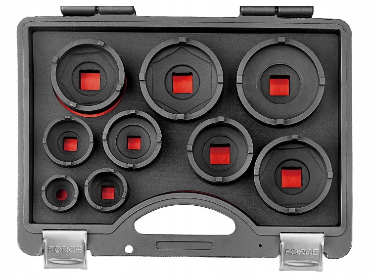 Sada 9ks nástavcov na korunkové (drážkové) matice KM4 KM12 Force