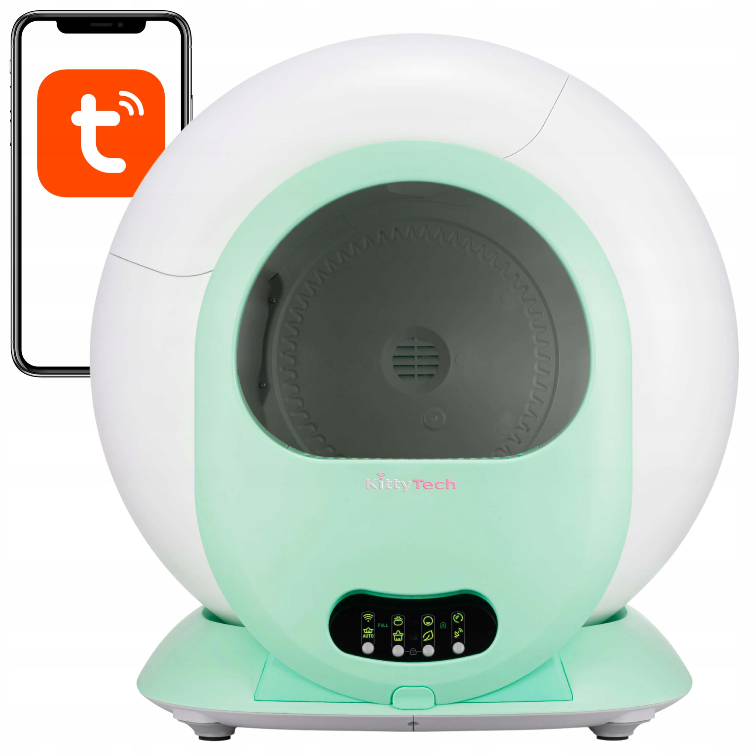 Automatická samočistící toaleta pro kočky Tuya SilentPurr máta KittyTech
