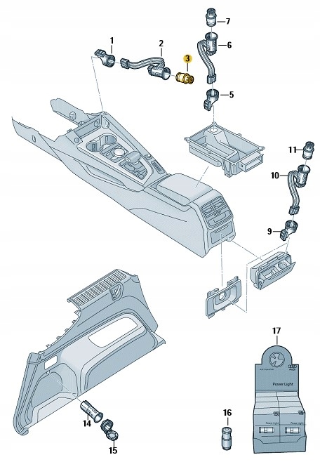 ZAŚLEPKA GNIAZDA ZAPALNICZKI 12V 4H0919311 Typ samochodu Samochody osobowe