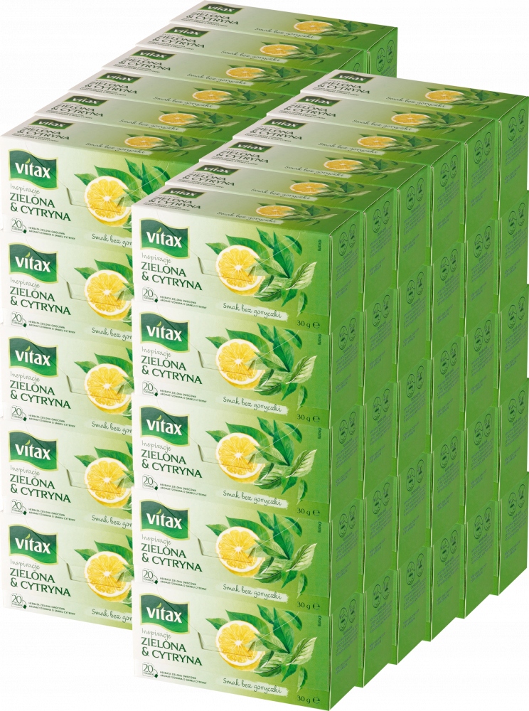 Vitax Inspiracje Zielona Herbata Cytryna Ekspresowa W Torebkach 20 szt x60