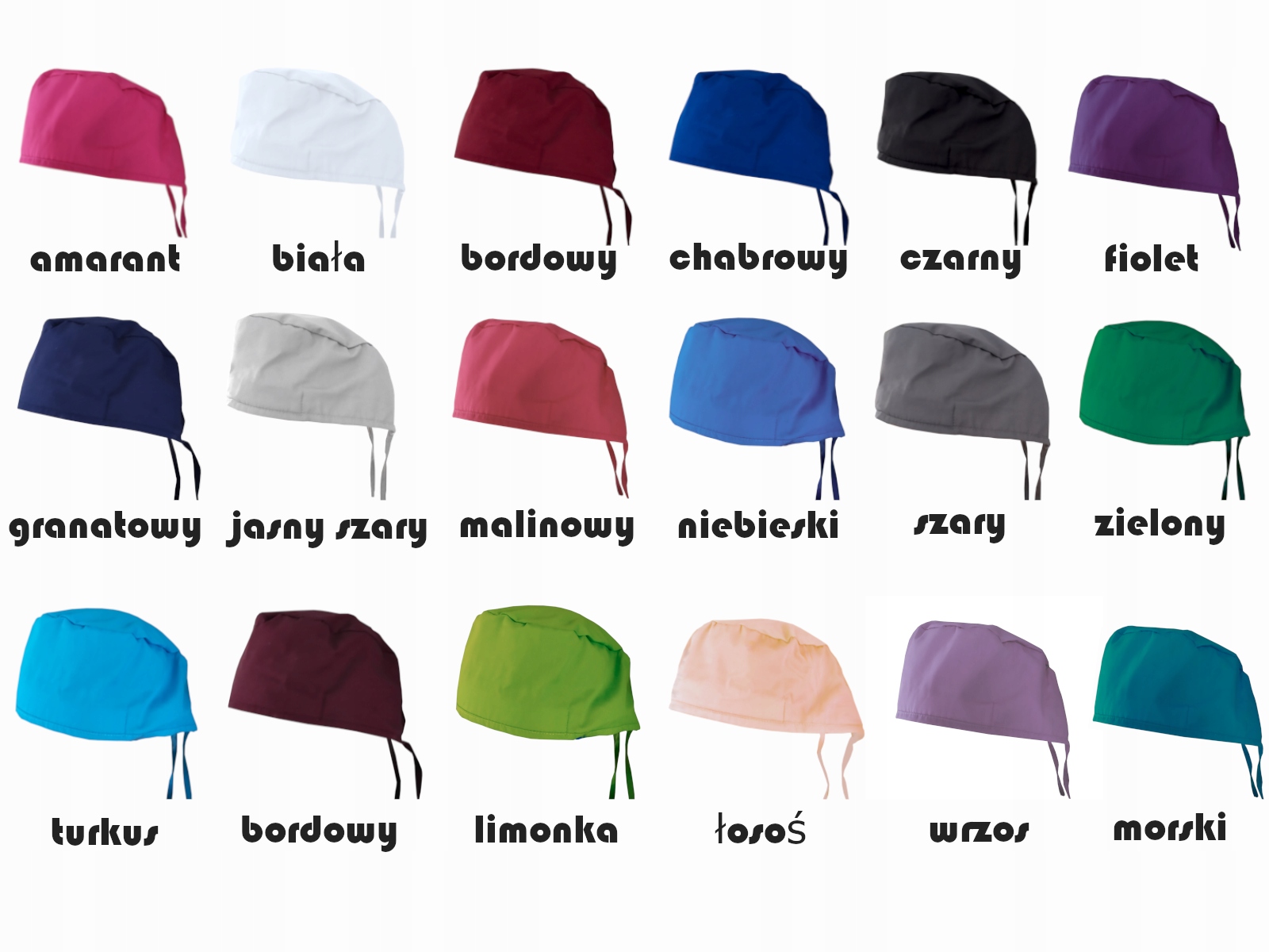 Czepek gastronomiczny troki kolorowy wzór Mchw1071 Marka inna