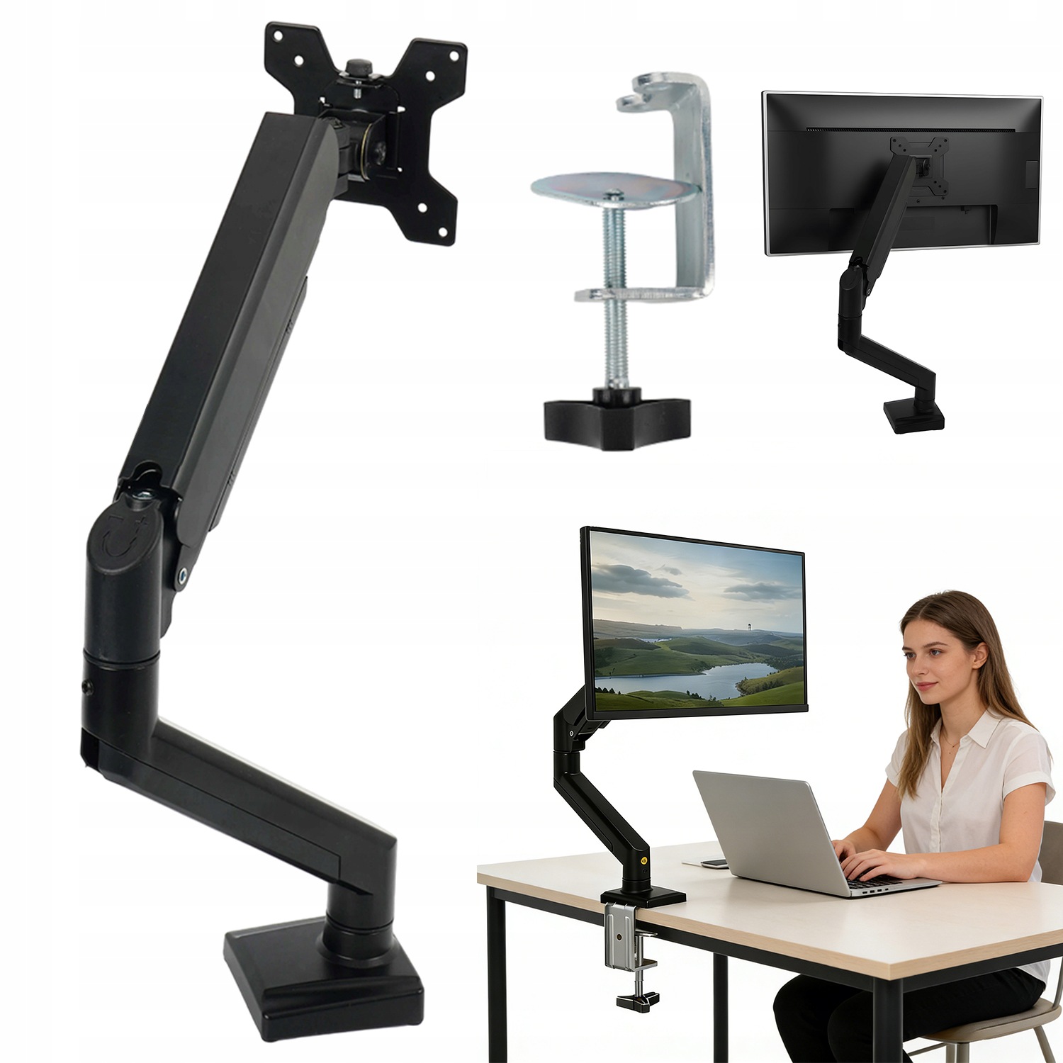 Držák Na Monitor 13-32 Palců, Otočný, S Nastavitelnou Vzdáleností Od Pracovní Desky