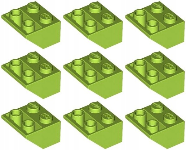 

Lego 3660 Skos Odwrócony 2x2 lime (10g) 9 szt.