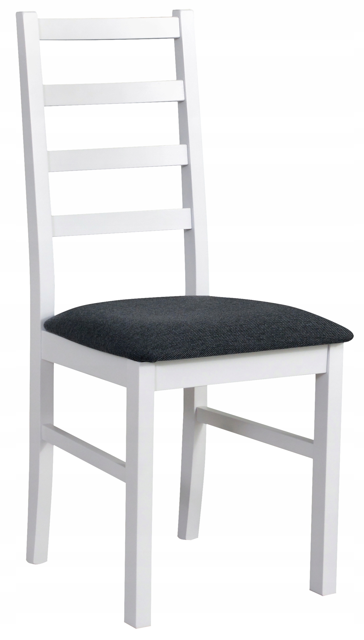 Čalouněná dřevěná jídelní židle Nicella tmavě šedá/bílá