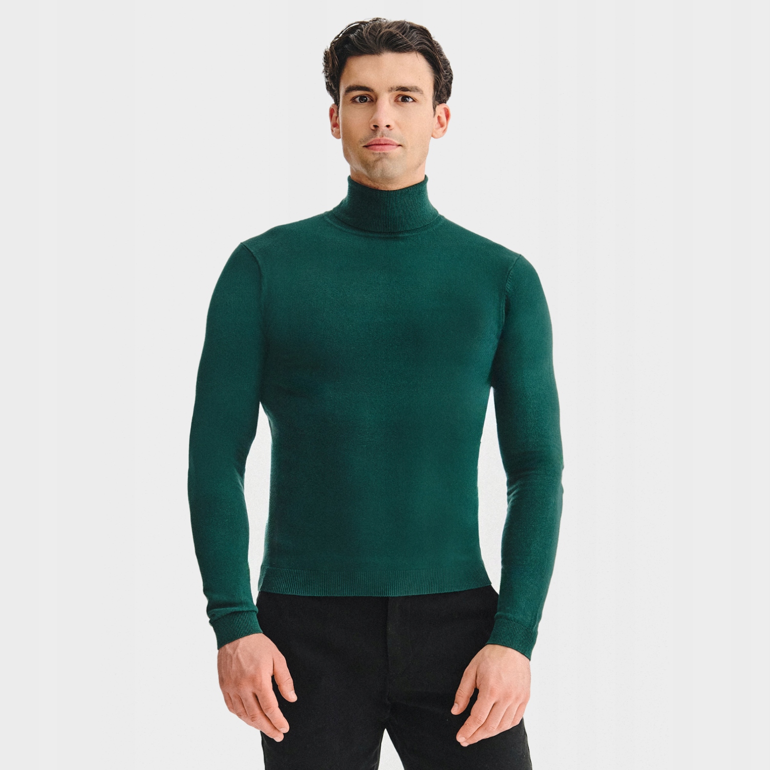 Pánský tmavě zelený pletený rolák Pako Lorente , vel XXL