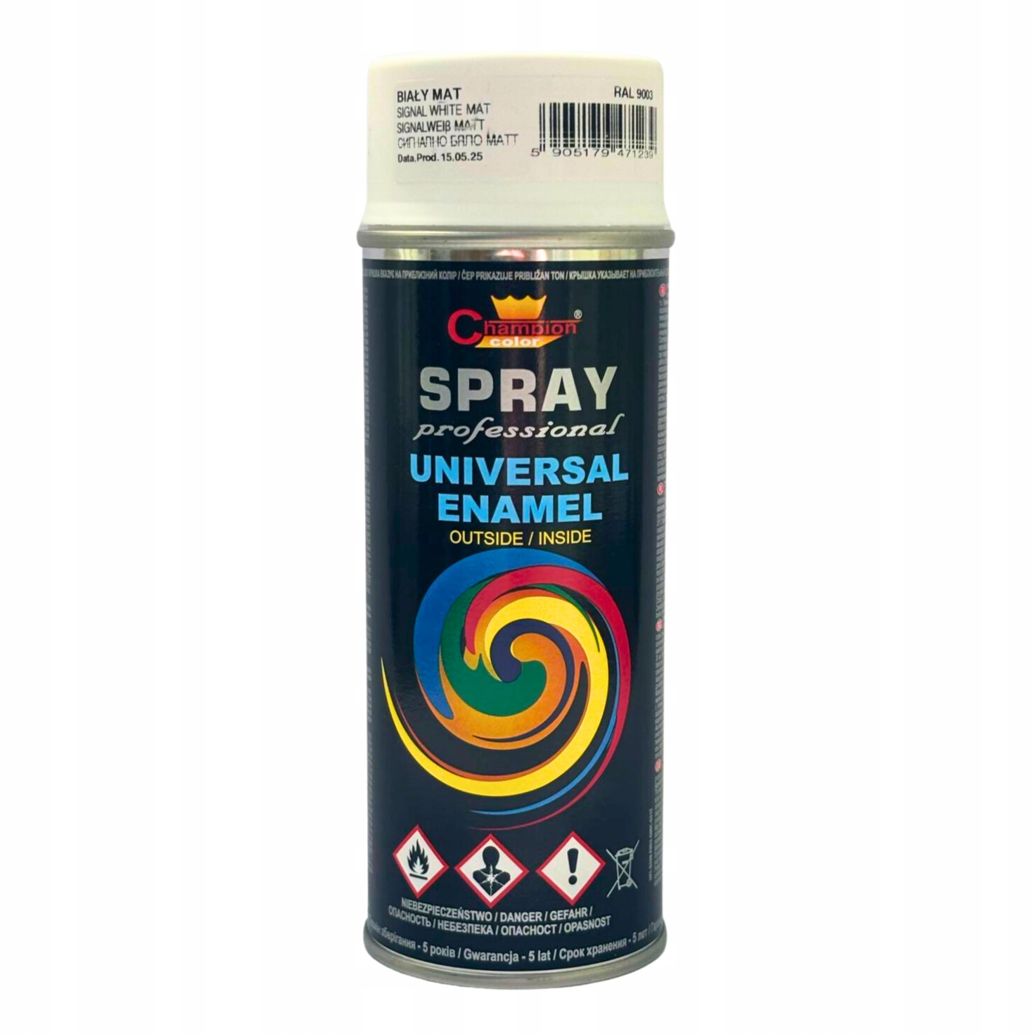 Farba Lakier emalia uniwersalna spray Champion 400ml Biały Mat Ral 9003