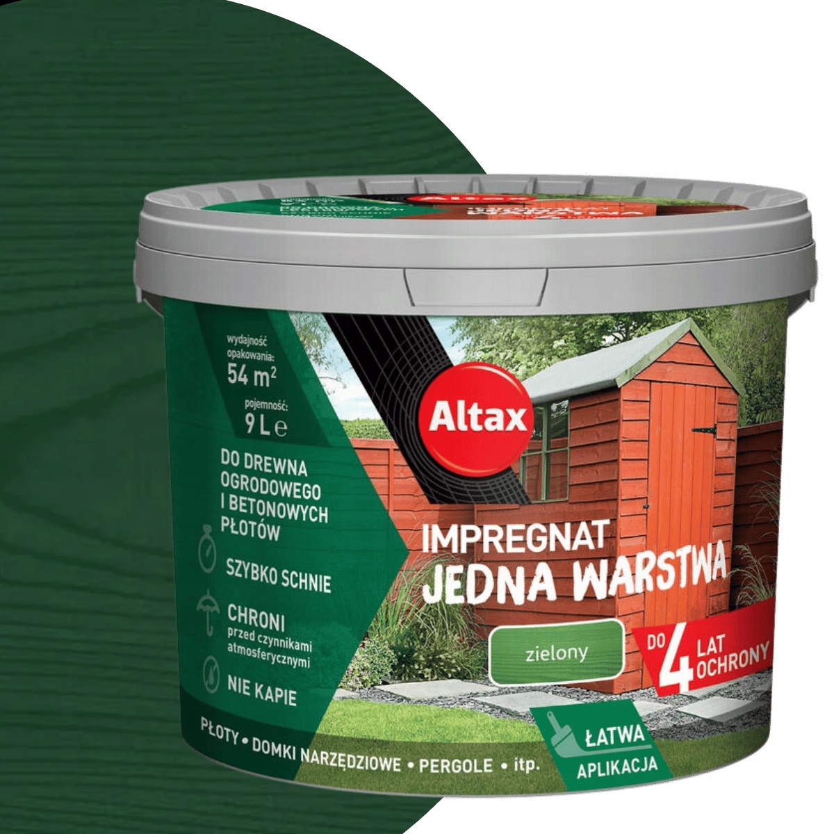 Altax Impregnat Jedna Warstwa 9L Zielony