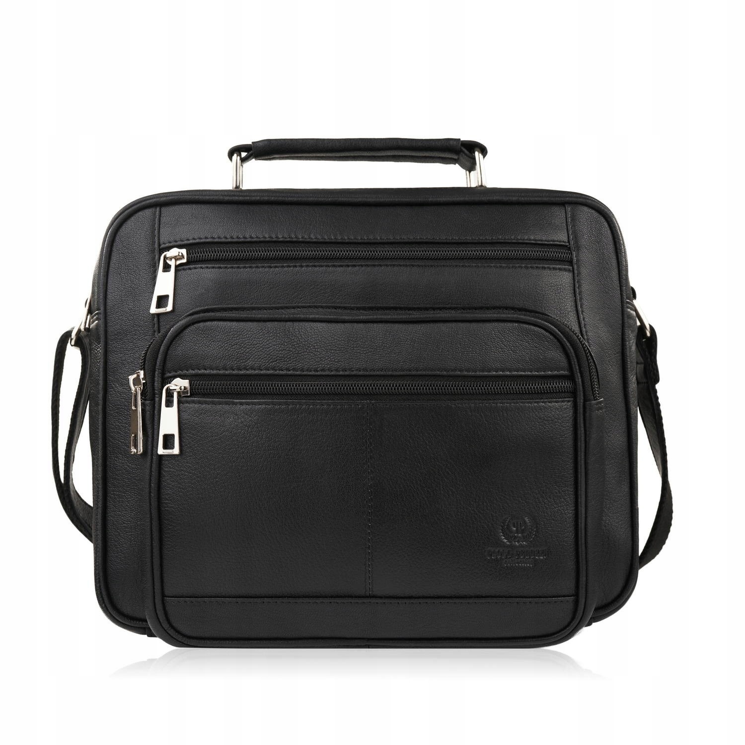 Pánská kožená taška přes rameno i do ruky do práce černá Paolo Peruzzi